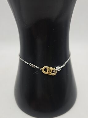 NEW Michael Kors Two-Tone Gold and Silver Link Safety Pin Bracelet